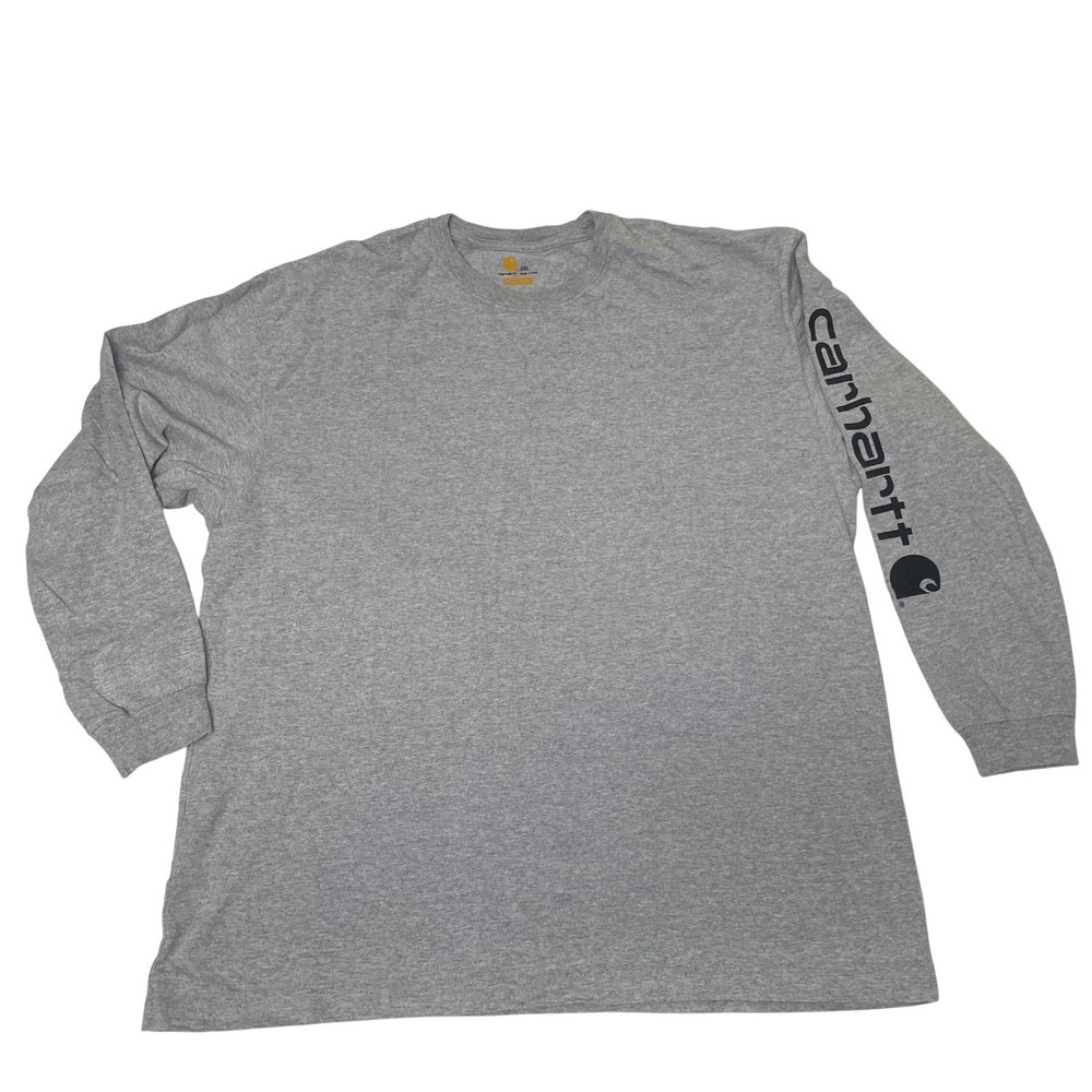 Carhartt K231 Original Fit Long Sleeve Logo T-Shirt Gray 2XL SP13 USA Workwear