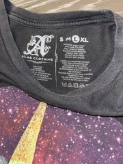 ALAB Cool Panther Lightning Bolt Space Black T-Shirt Size Large Retro Rock