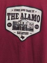 Alamo Mens Red T Shirt Size M San Antonio. Texas. Short Sleeves