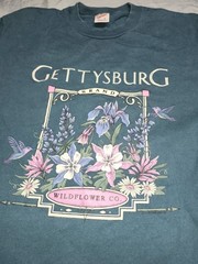 Vintage Made In The USA T Shirt Large Gettysburg Wildflower Hummingbird
