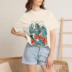 Y2K Surfcore Glass Lobster Lifeguard T-Shirt Graphic