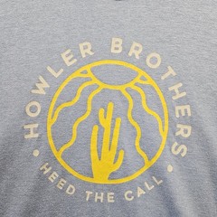 Howler Bros Graphic T Shirt Cactus Sun Men XL Blue Heed the Call *Pinhole back