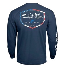 Salt Life Men’s BIG Amershield Long Sleeve Graphic T-Shirt, 3X or 4X