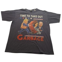 Port & Company Donald Trump Take Out Garbage Men’s T-Shirt Navy Blue Large