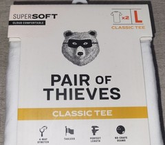 Pair of Thieves Men’s Classic White Soft Tee T Shirt 2 Pack Size L Large NEW