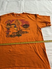 St. Croix T-Shirt VTG Fits Adult SZ Large Orange Sailboat Ocean Cotton Tee