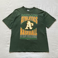 Vintage 90s Oakland Athletics Starter Tshirt Green Size XL MLB Made In USA