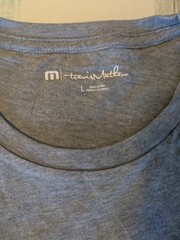 TravisMathew Men’s Gray Short Sleeve Crew Neck Graphic Logo T-Shirt, L
