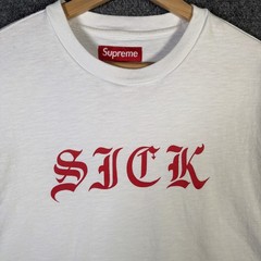 Supreme Shirt Mens Medium White SS24 SICK Logo Spellout Skate Baggy Boxy