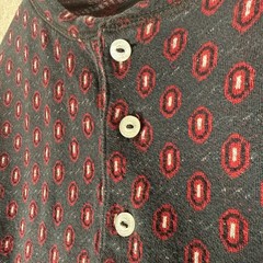 Stussy Henley T Shirt Mens Sz Medium M Gray Long Sleeve Skater Geometric Pattern