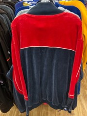 SEAN JOHN VELOUR TRACK JACKET MENS ZIP UP THROWBACK VINTAGE MENS CHARCOAL/RED