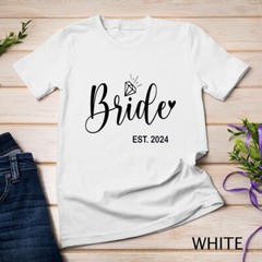 Bride Est. 2024 Bridal Wedding Matching Gifts Woman T-Shirt Unisex T-shirt