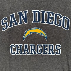 NFL Team Apparel San Diego Chargers T Shirt Mens 2XL Charcoal Grey Graphic Tee