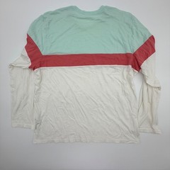 Marine Layer Mens Colorblock Jacob Long Sleeve Tee Mint Coral White L/XL 13398