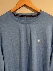New Spyder XL Swim Men’s Long Sleeve T-Shirt UPF50+ Swim Rash Guard Blue