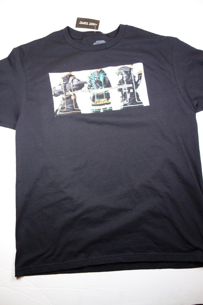 MY HERO ACADEMIA World Heroes Mission The Three Manga Black T-Shirt NEW Large L