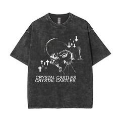 Crystal Castles T-Shirts Graphic Print Washed 100% Cotton Tees