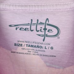 NWT Reel Life Ocean Wash T-Shirt Freshly Caught Mens Sz L Fishing Cotton Stretch