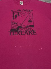 Vtg Distresed Pink FOTL single Stitch Shirt Camp Texlake Sail boat Horseback XL
