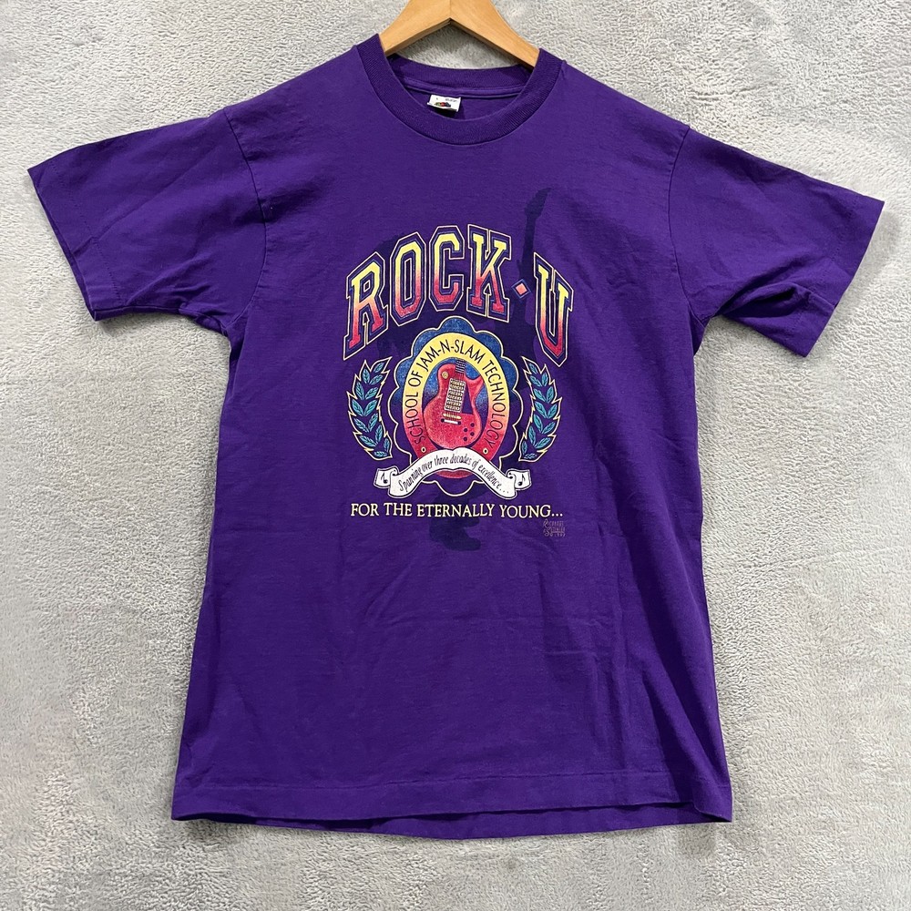 Vintage 1993 Rock U T Shirt Mens Large Fruit of the Loom Single Stitch Guitar Mu