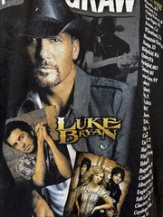 2011 Tim McGraw Tour Black Shirt Size XL Luke Bryan The Band Perry