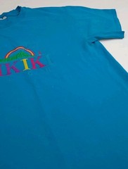 Vintage 90s Waikiki Beach Hawaii Rainbow Embroidered T Shirt Vtg Multicolor Used