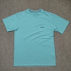PATAGONIA Pocket Shirt Men S Blue Mountain Range Graphic Logo Outdoors Hiking