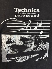 Vtg 80s Technics Science of Sound DJ Turntable Vinyl Black Silver T-Shirt XL HTF