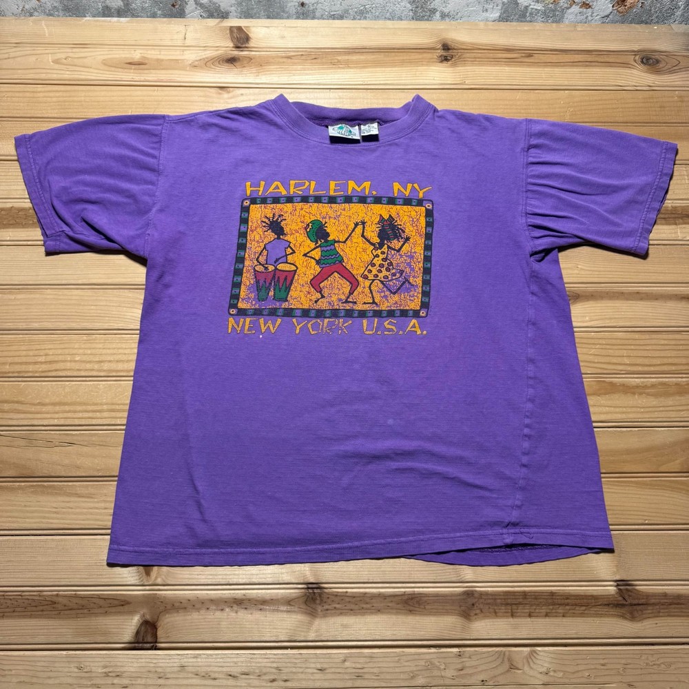 Vintage 90s Harlem New York USA African Culture Tribal Graphic T-Shirt – Large