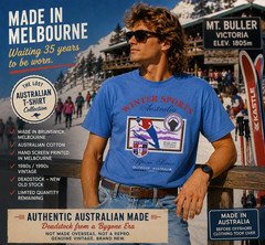 Vintage 1980s Australian Made SKI TEE | New Old Stock | Made in Melbourne -BLUE