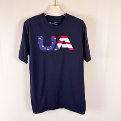 Under Armour Freedom USA Logo T Shirt Black Size Medium Patriotic Loose