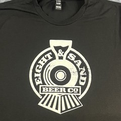 Eight & Sand Beer Co Shirt Mens Medium M Black Distressed Logo Brewery NJ