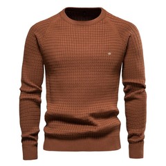 100% Cotton Men Sweaters Soild Color O-ne High Quality Mesh Pullovers