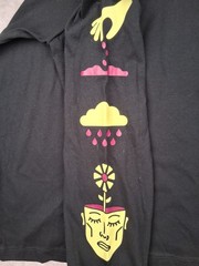 The North Face Long Sleeve T-Shirt XL Black 100% Cotton Graphic Double Sided NEW