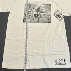 Roots of Fight Pele 1958 Photo Tee Brazil Soccer Graphic T-Shirt Mens 3XL White