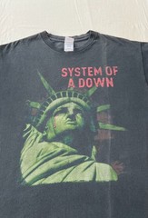 Vintage 2004 System of a Down Sad Statue of Liberty Faded Black T-shirt Sz L