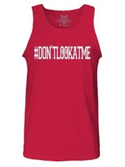 NEW MEN’S PRINTED GRAPHIC DESIGN HASHTAG DON’T LOOK AT ME NO JUDGING TANK TOP