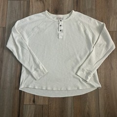 Lucky Brand Lived In Thermal Henley Mens Medium Waffle Knit Long Sleeve