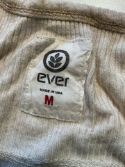Ever Brand Made In USA Ribbed Natural Thermal Crewneck Long Sleeve Shirt Sz. M
