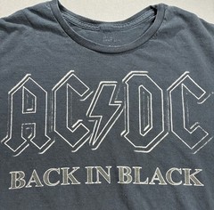 AC/DC Back In Black Graphic Print Short Sleeve T-Shirt