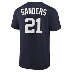 Deion Sanders T-Shirt New York Yankees Player Name and Number Soft Jersey Tee