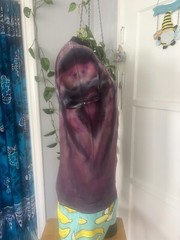 Roll Fold Ice Tie Dye T-Shirt, Unisex M SS Crew, Reddish Purple Wave