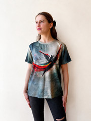Warrior of Freedom Art T-Shirt by Natalia Savchenko Men’s Women’s Tee Ukraine