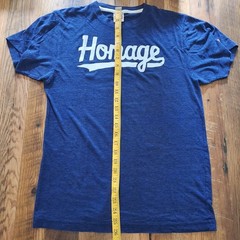 Script HOMAGE Heather Blue T-Shirt – Made In USA – Size Mediumn- VGUC