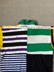 Vintage Heavyweight Rugby Shirt Harlequin Style Multicolour Made In England