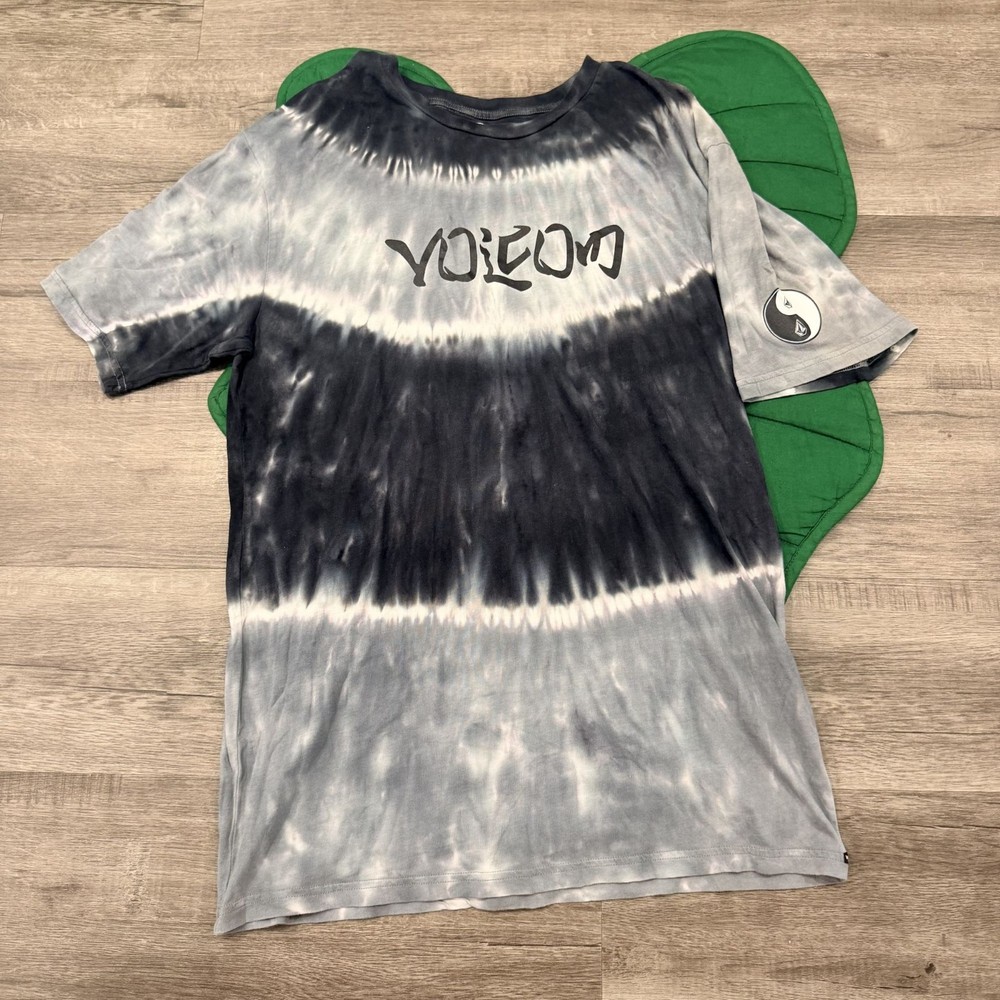 Volcom Mens Large Tie Dye Yin Yang Short Sleeve Graphic Tee Tshirt