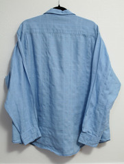 Caribbean Blue Shirt Men’s 90% Linen/10% Cotton Long Sleeve Relaxed Size XLG