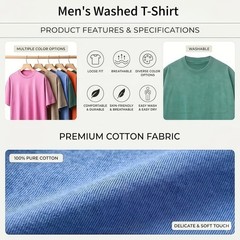 Husband Birthday Gift Custom Photo Quote Washed Cotton T-shirt