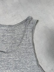 Allsaints Figet Vest Cotton Men Tank Top Sleveless T Shirt Size M Grey