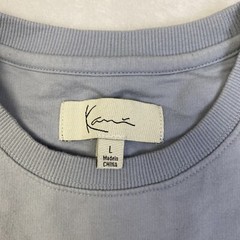 Karl Kani Streetwear Lt Blue Big Center Logo Short Sleeve T-Shirt Size L